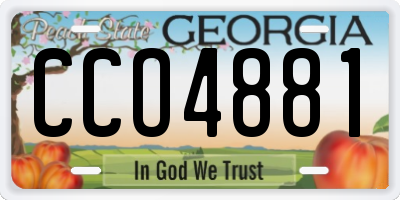 GA license plate CCO4881