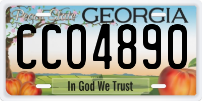 GA license plate CCO4890