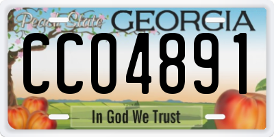 GA license plate CCO4891