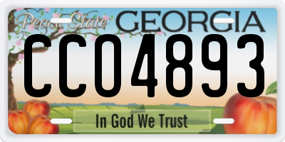 GA license plate CCO4893