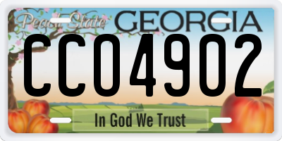 GA license plate CCO4902