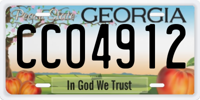 GA license plate CCO4912