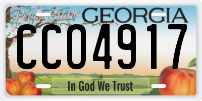 GA license plate CCO4917
