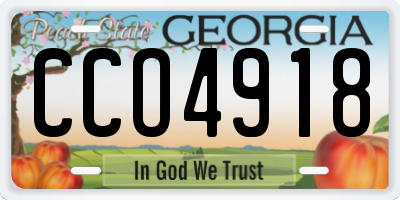 GA license plate CCO4918