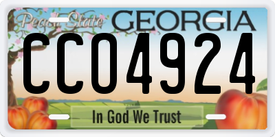 GA license plate CCO4924