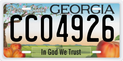 GA license plate CCO4926