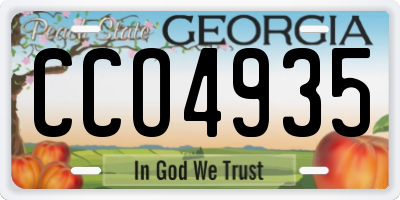 GA license plate CCO4935