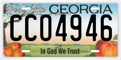 GA license plate CCO4946