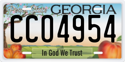 GA license plate CCO4954
