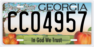 GA license plate CCO4957