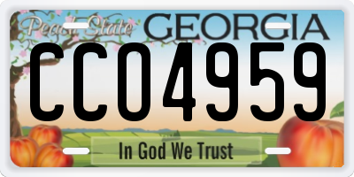 GA license plate CCO4959