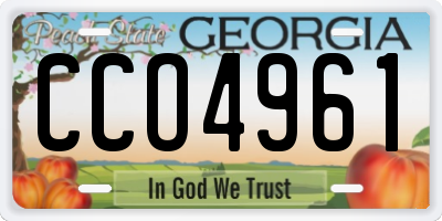 GA license plate CCO4961