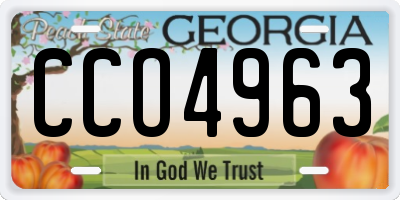 GA license plate CCO4963