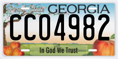GA license plate CCO4982