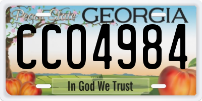 GA license plate CCO4984