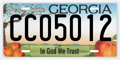GA license plate CCO5012