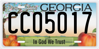 GA license plate CCO5017
