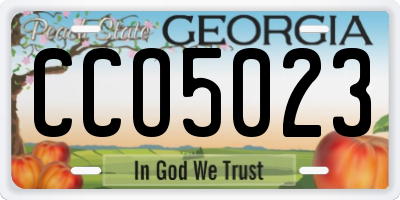 GA license plate CCO5023