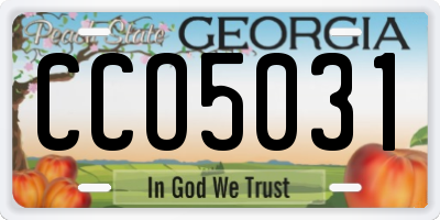 GA license plate CCO5031