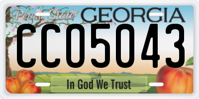 GA license plate CCO5043