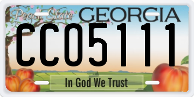 GA license plate CCO5111