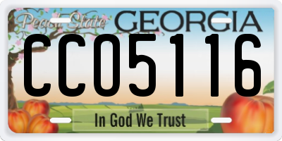 GA license plate CCO5116