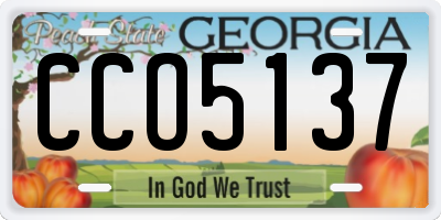 GA license plate CCO5137