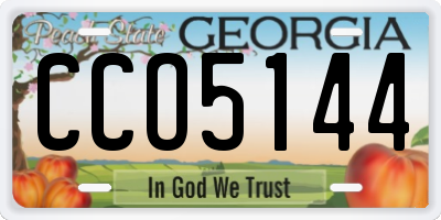 GA license plate CCO5144