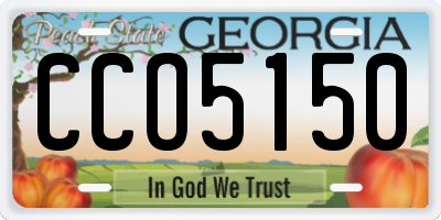 GA license plate CCO5150