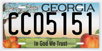 GA license plate CCO5151