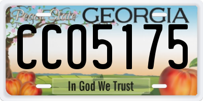 GA license plate CCO5175