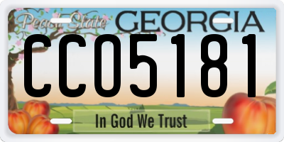 GA license plate CCO5181
