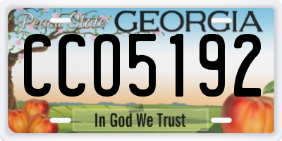 GA license plate CCO5192