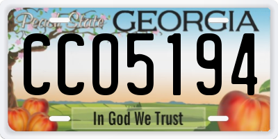 GA license plate CCO5194