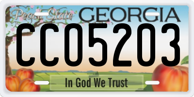 GA license plate CCO5203