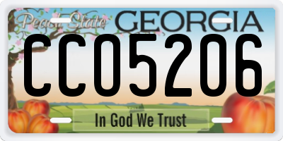 GA license plate CCO5206