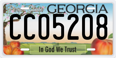 GA license plate CCO5208
