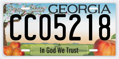 GA license plate CCO5218