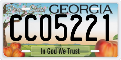 GA license plate CCO5221