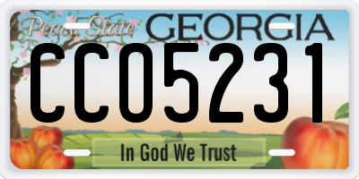 GA license plate CCO5231