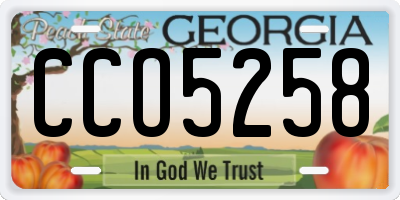 GA license plate CCO5258
