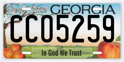 GA license plate CCO5259