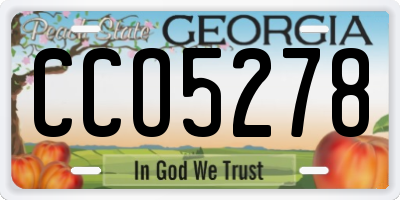GA license plate CCO5278