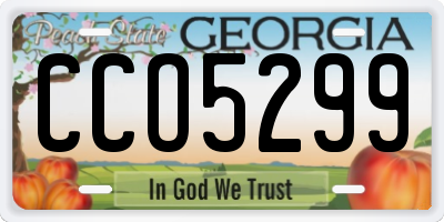 GA license plate CCO5299