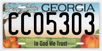 GA license plate CCO5303