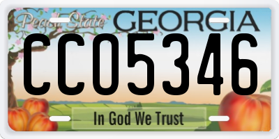 GA license plate CCO5346