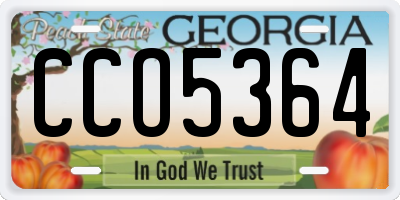 GA license plate CCO5364