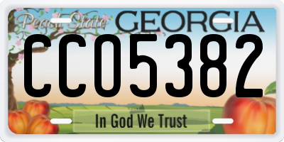GA license plate CCO5382