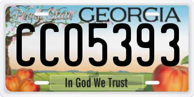 GA license plate CCO5393