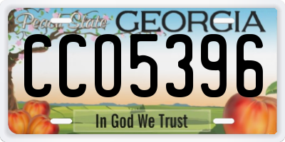 GA license plate CCO5396